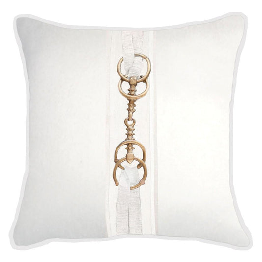 Horse Bit White Lounge Cushion 55x55cm-abc