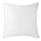 Piped Linen White Lounge Cushion 55 x 55 cm-abc