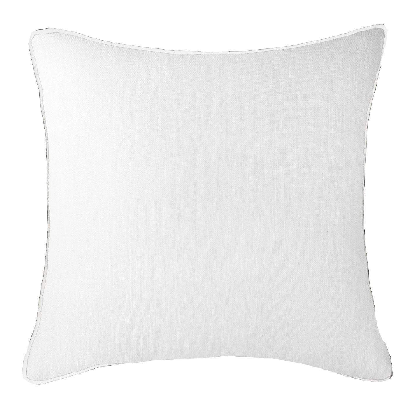 Piped Linen White Lounge Cushion 55 x 55 cm-abc
