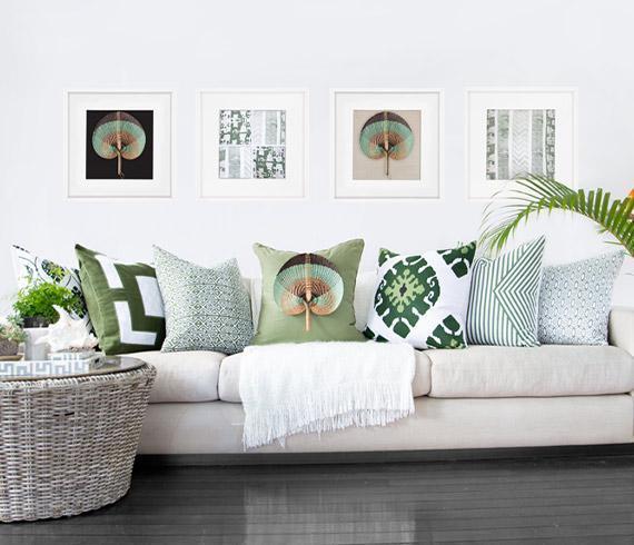 Inner Ikat Repeat Emerald Lounge Cushion 55x55cm-abc