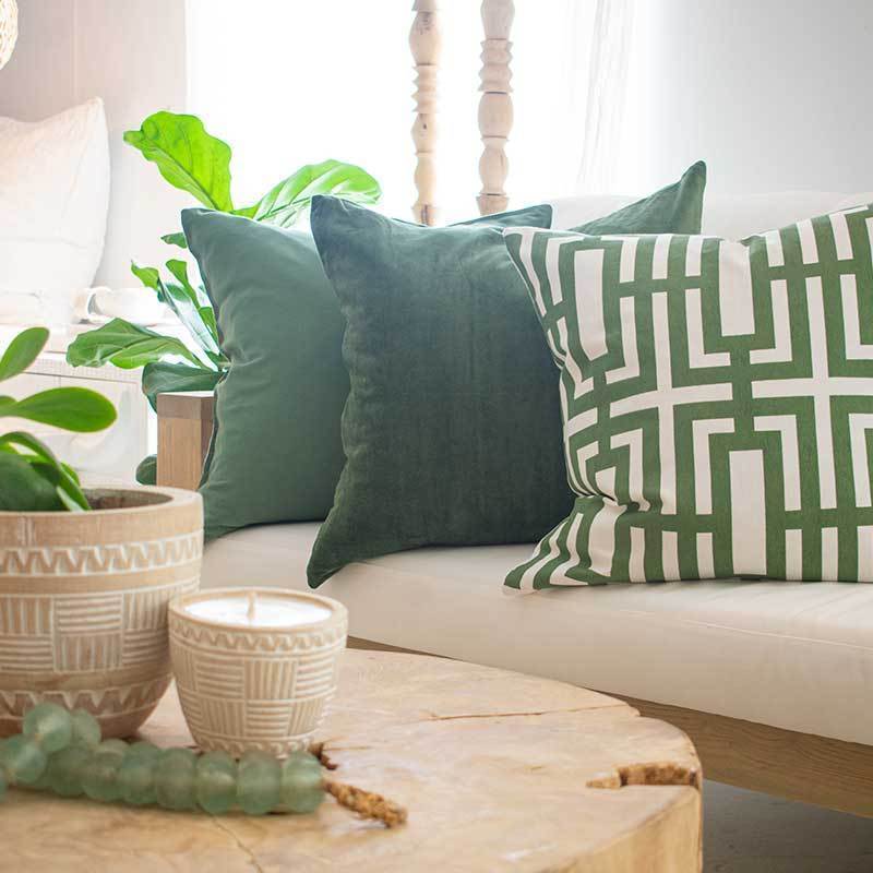 Jade Screen Emerald Lounge Cushion 55 x 55cm-abc