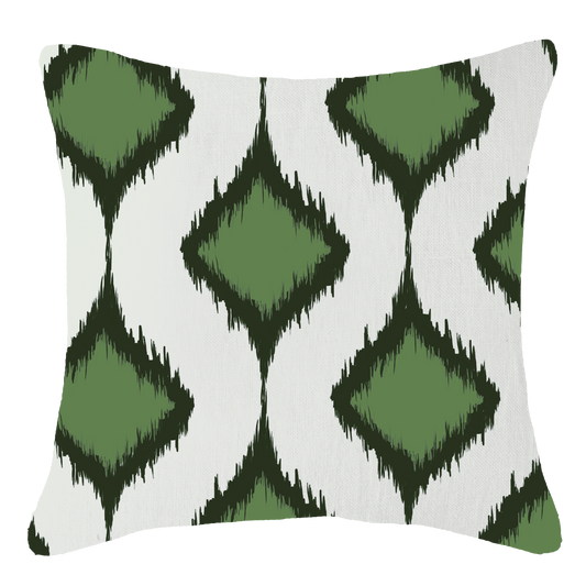 Inner Ikat Cluster Green Lounge Cushion 55 x 55 cm-abc