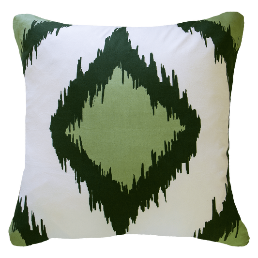Inner Ikat Solitaire Green Lounge Cushion 55 x 55 cm-abc
