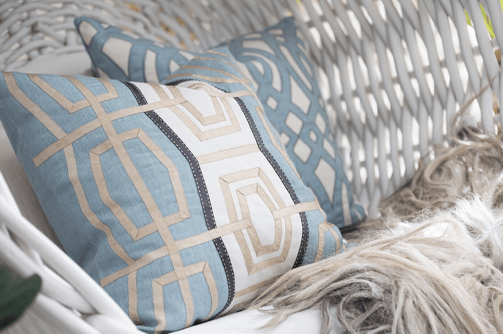 Outdoor Diamond Scroll Cloud Lounge Cushion 55 x 55 cm-abc