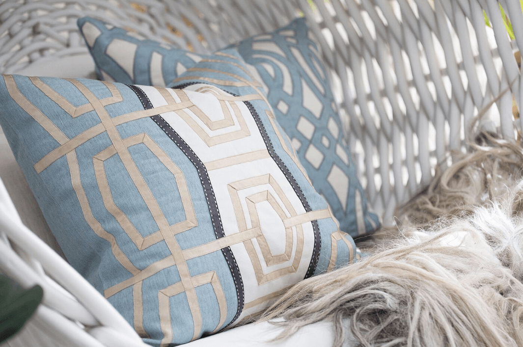 Outdoor Diamond Scroll Cloud Lounge Cushion 55 x 55 cm-abc