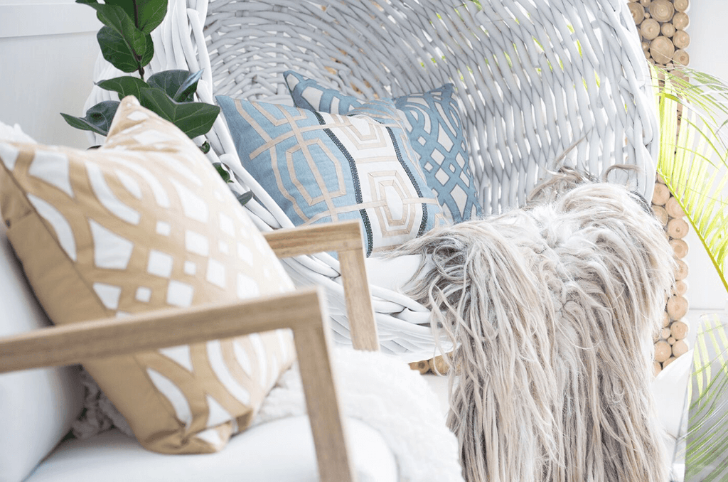 Outdoor Diamond Scroll Cloud Lounge Cushion 55 x 55 cm-abc