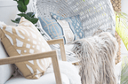 Outdoor Diamond Scroll Cloud Lounge Cushion 55 x 55 cm-abc