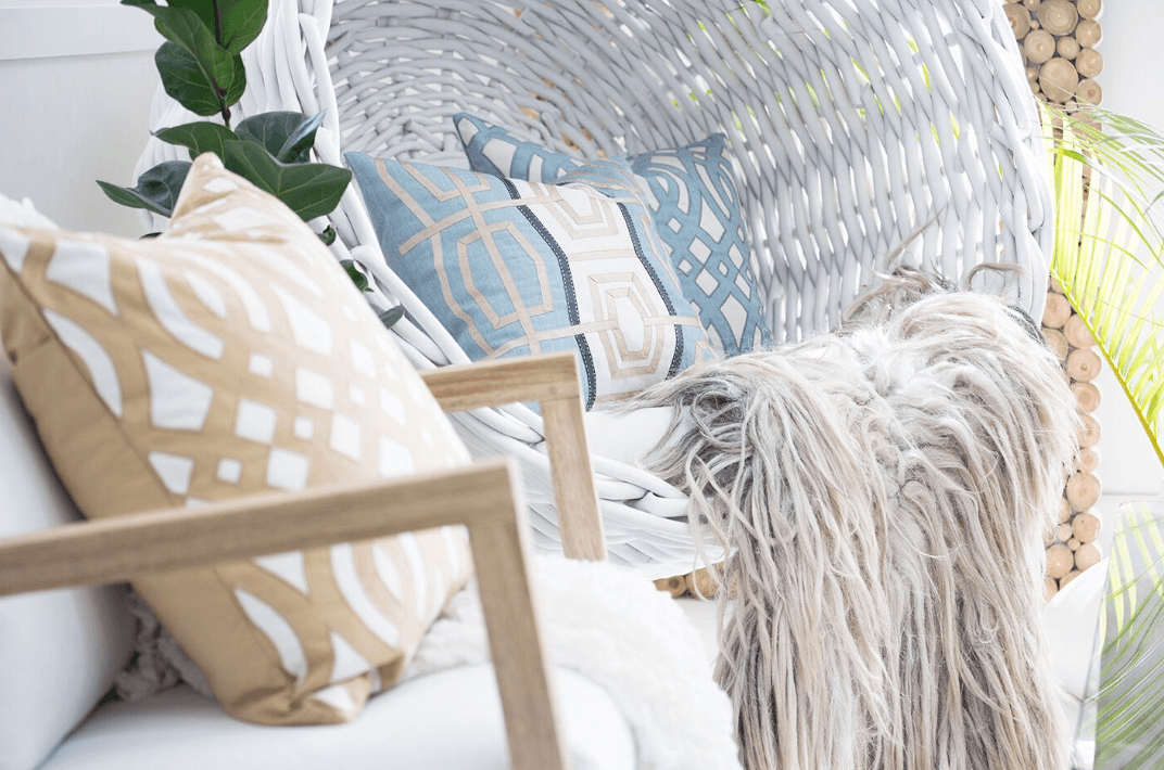 Outdoor Diamond Scroll Cloud Lounge Cushion 55 x 55 cm-abc