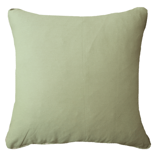Cotton Reverse Green White Lounge Cushion 55 x 55 cm-abc