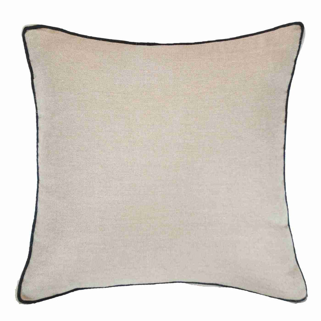 Piped Linen Natural Lounge Cushion 55 x 55 cm-abc