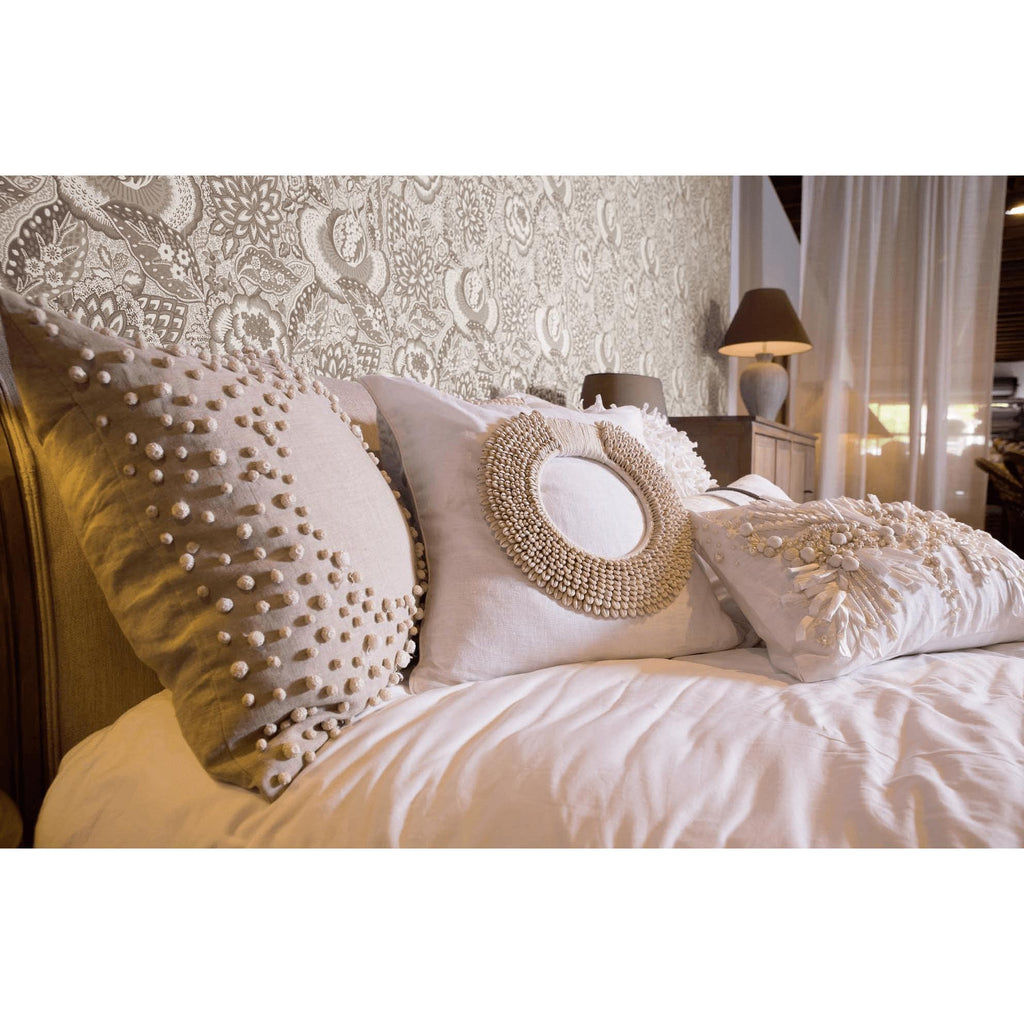 Shell Ring White Lounge Cushion 55 x 55 cm-abc