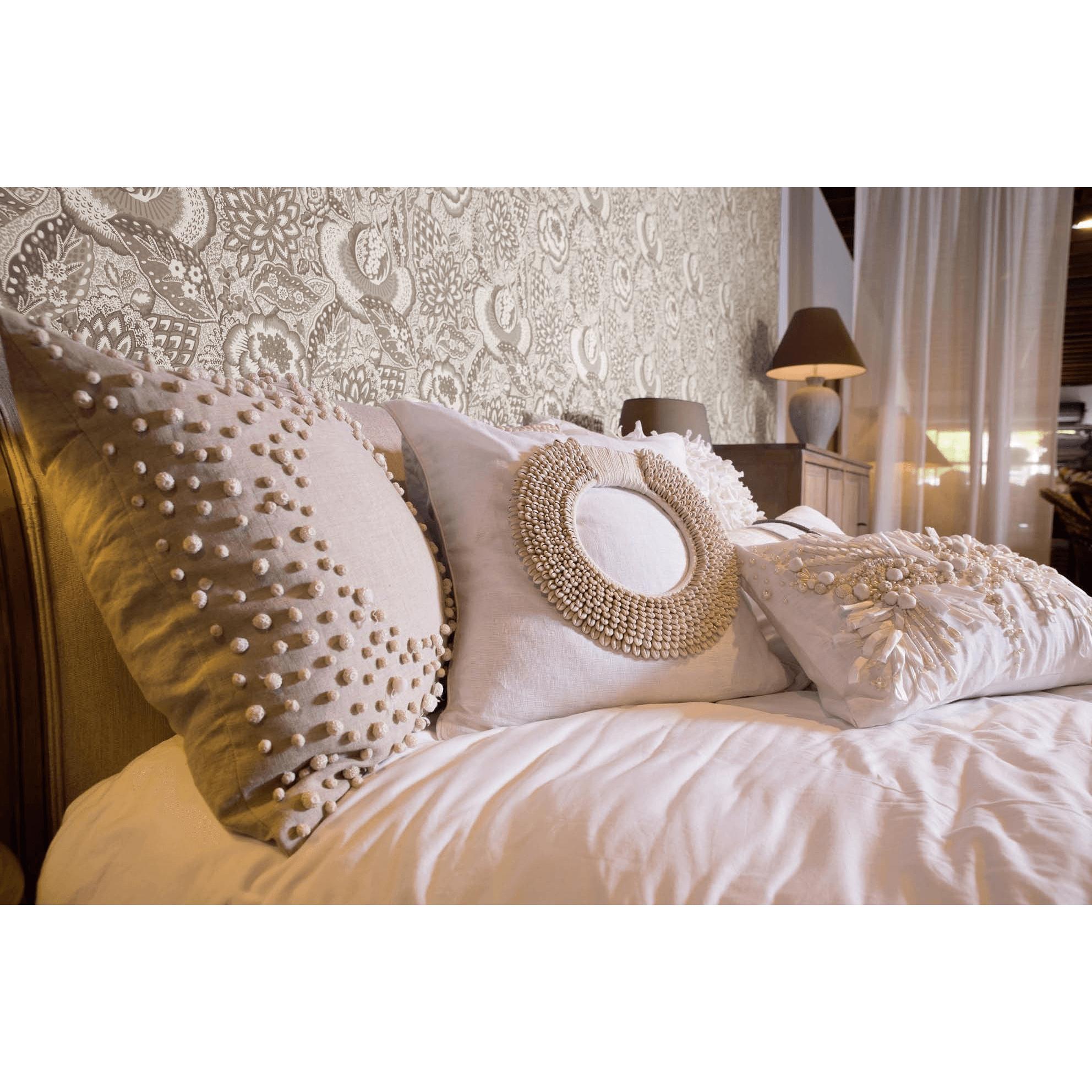 Shell Ring White Lounge Cushion 55 x 55 cm-abc