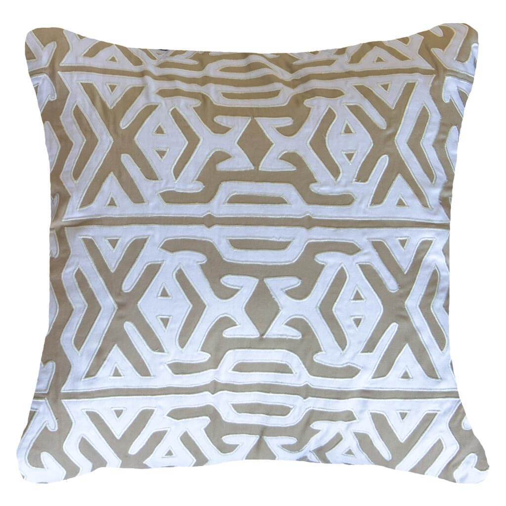 Arrow Applique Natural Lounge Cushion 55 x 55 cm-abc