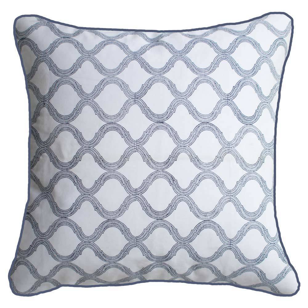 Lace Screen Navy Lounge Cushion 55 x 55cm-abc