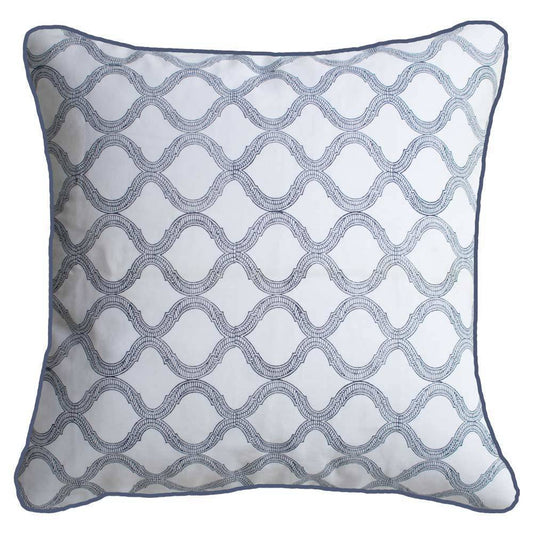Lace Screen Navy Lounge Cushion 55 x 55cm-abc