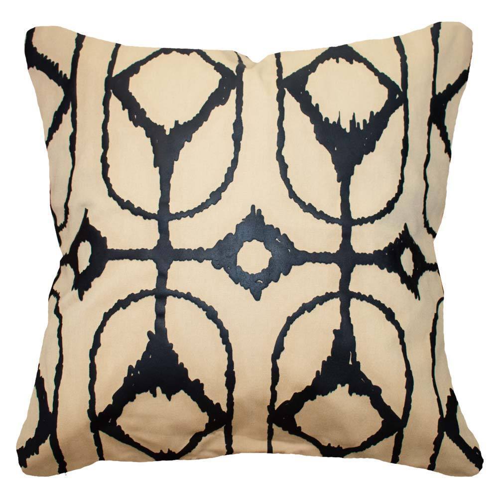 Outdoor Inner Ikat Diamond Natural Lounge Cushion 55 x 55 cm-abc