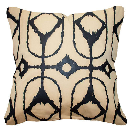 Outdoor Inner Ikat Diamond Natural Lounge Cushion 55 x 55 cm-abc