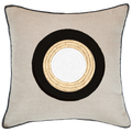 Place Mat Inner Circle on Natural Linen Lounge Cushion 55 x 55 cm-abc