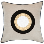 Place Mat Inner Circle on Natural Linen Lounge Cushion 55 x 55 cm-abc