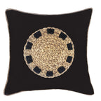 Place Mat Natural on Black Lounge Cushion 55 x 55cm-abc