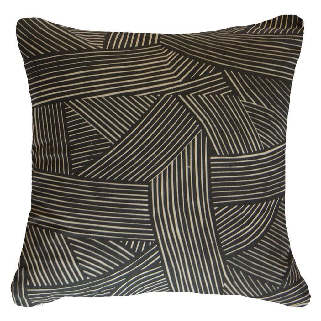 Rake Rope Black Lounge Cushion 55 x 55 cm-abc