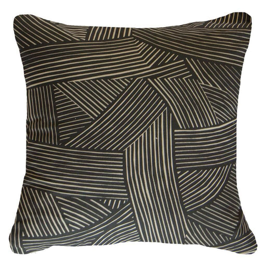 Rake Rope Black Lounge Cushion 55 x 55 cm-abc