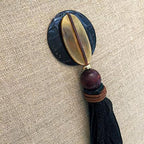 Tassel Mex on Natural Linen Lounge Cushion 55 x 55 cm-abc