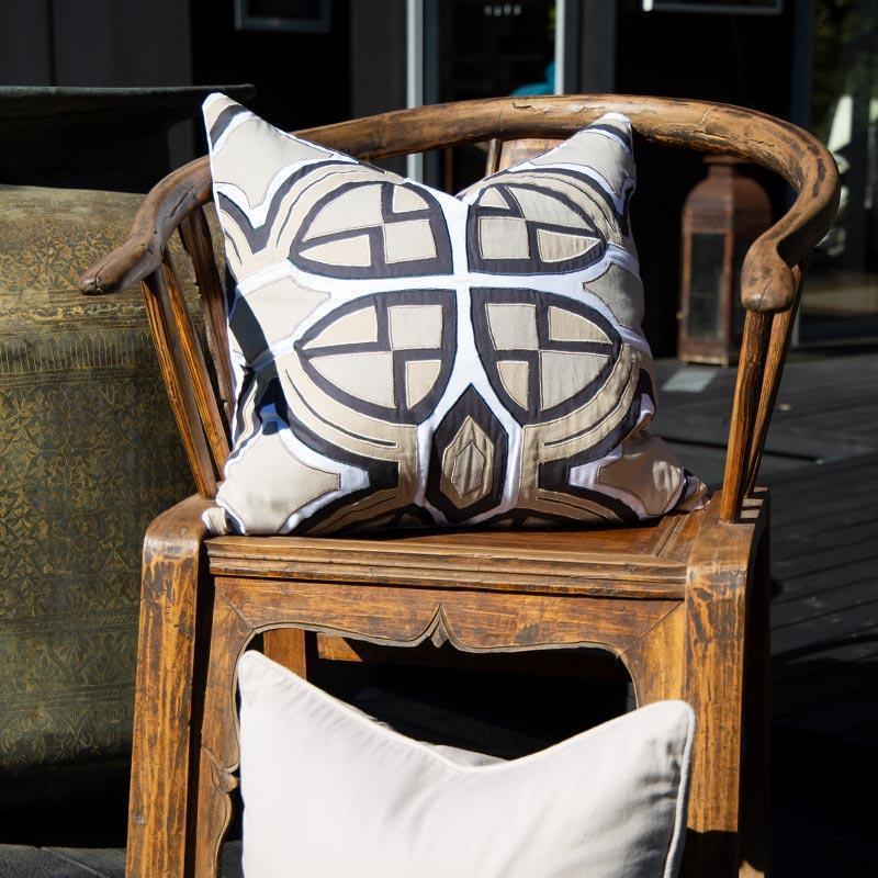 Zen Applique Natural Lounge Cushion-abc