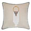 Tassel Spanish White On Natural Lounge Cushion 55 x 55cm-abc