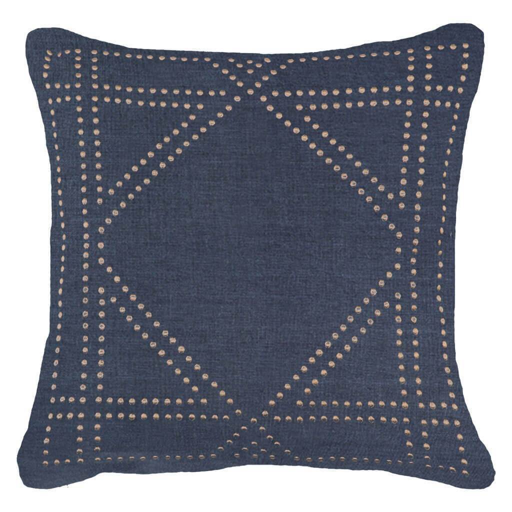 Dot Frame Navy Lounge Cushion 55 x 55 cm-abc