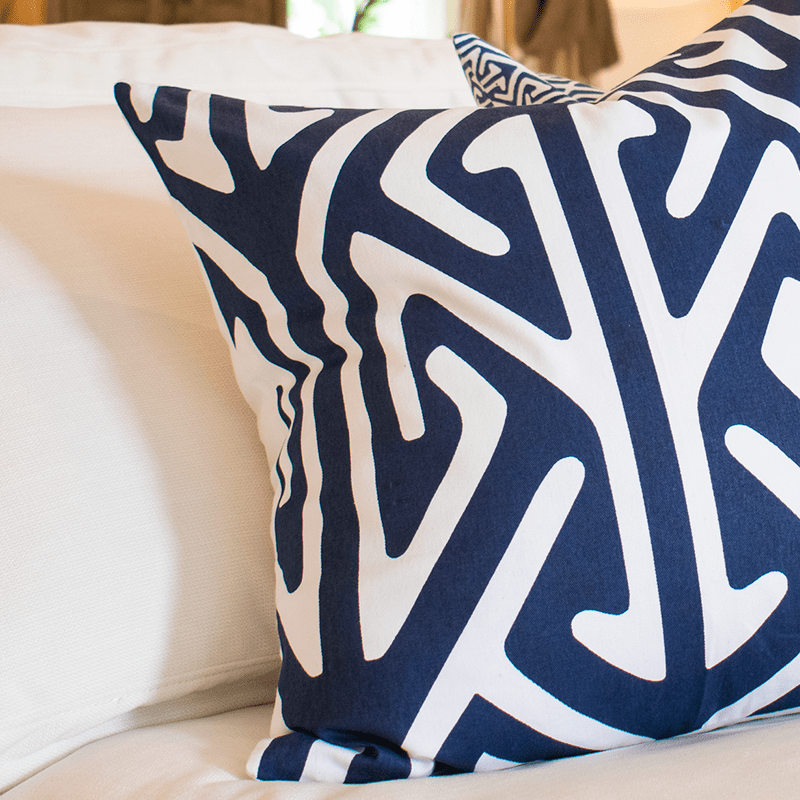 Arrow Head Screen Navy Lounge Cushion 55 x 55cm-abc
