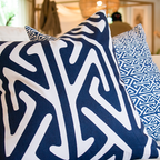 Arrow Head Screen Navy Lounge Cushion 55 x 55cm-abc