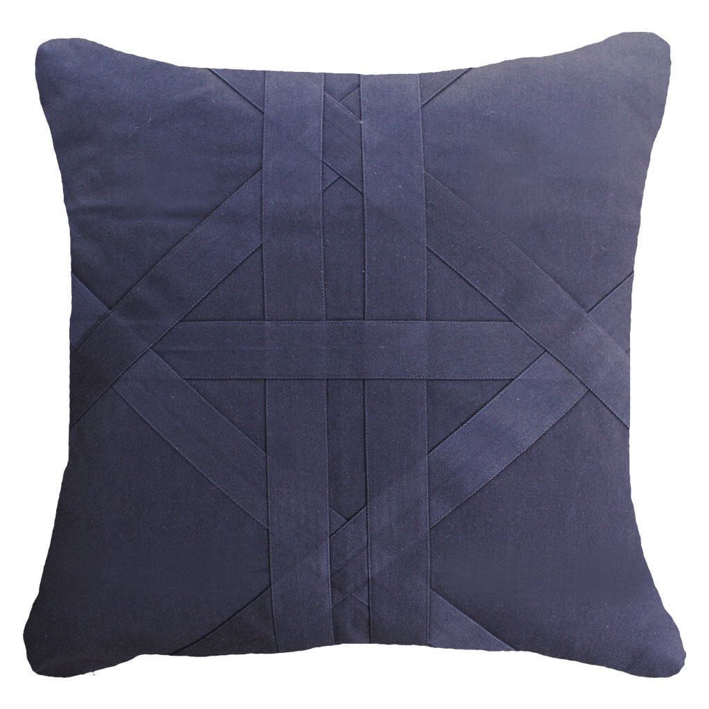 Cross Patch Navy Lounge Cushion 55 x 55 cm-abc