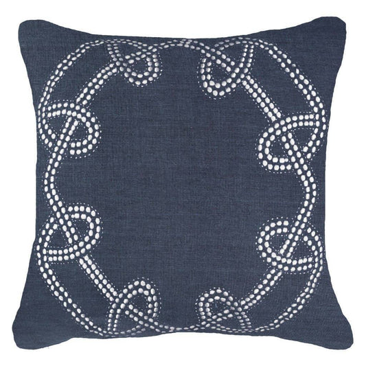 Dot Chain Knot Navy Lounge Cushion 55x55cm-abc