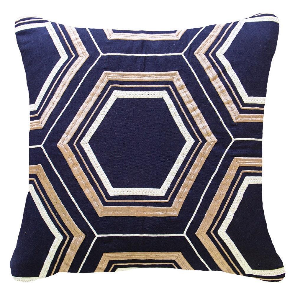 Arrow Hexagon Navy Lounge Cushion-abc