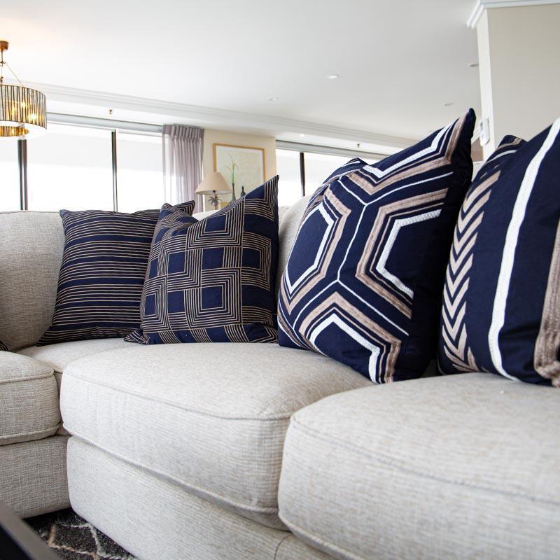 Arrow Hexagon Navy Lounge Cushion-abc