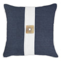 Horn Button Navy Linen Lounge Cushion 55x55cm-abc