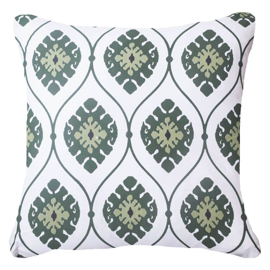 Inner Ikat Repeat Emerald Lounge Cushion 55x55cm-abc