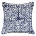 Kilim Repeat Block Print Navy Lounge Cushion 55 x 55cm-abc