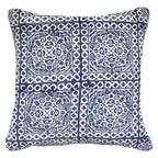 Kilim Repeat Block Print Navy Lounge Cushion 55 x 55cm-abc