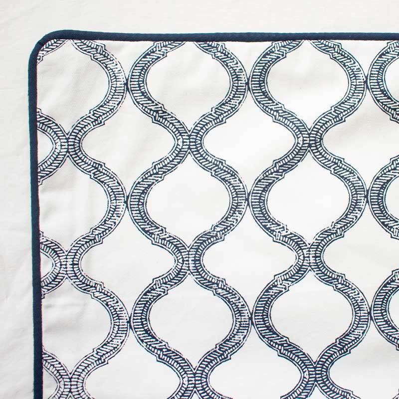 Lace Screen Navy Lounge Cushion 55 x 55cm-abc