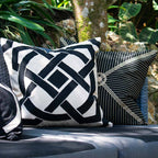 Outdoor Compass Black & Beige Lounge Cushion 55 x 55 cm-abc