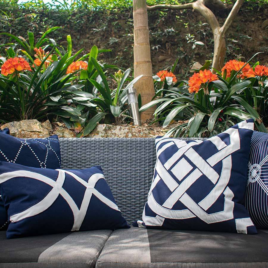 Outdoor Compass Navy Lounge Cushion 55 x 55 cm-abc