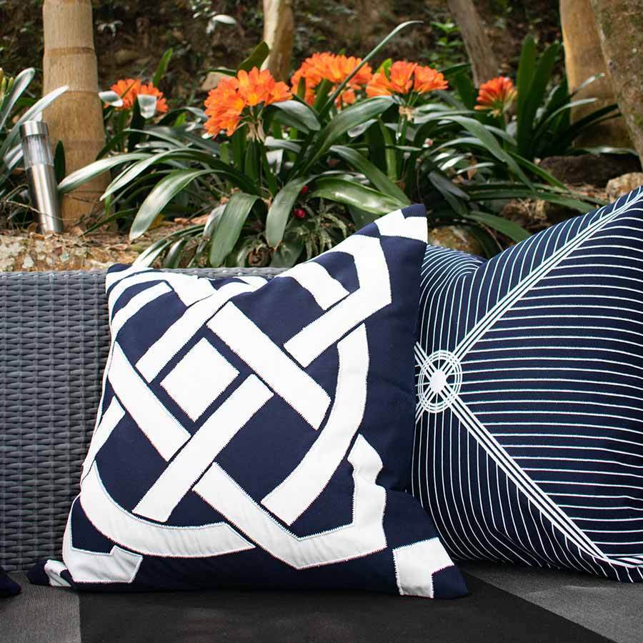 Outdoor Compass Navy Lounge Cushion 55 x 55 cm-abc
