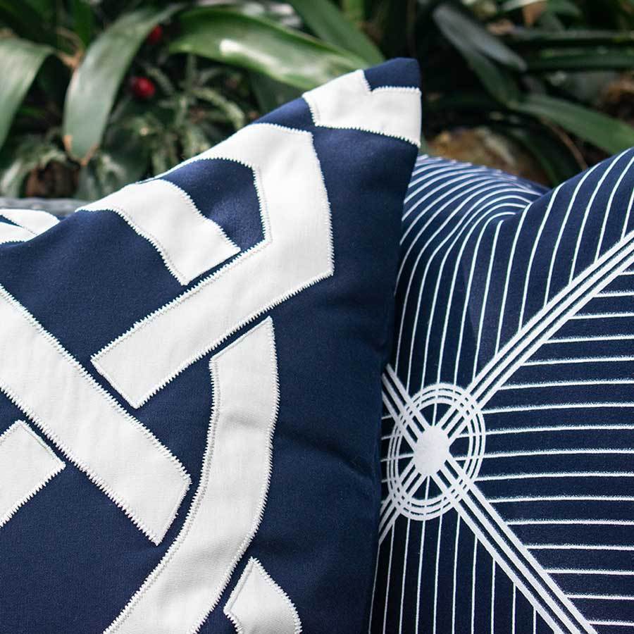 Outdoor Compass Navy Lounge Cushion 55 x 55 cm-abc