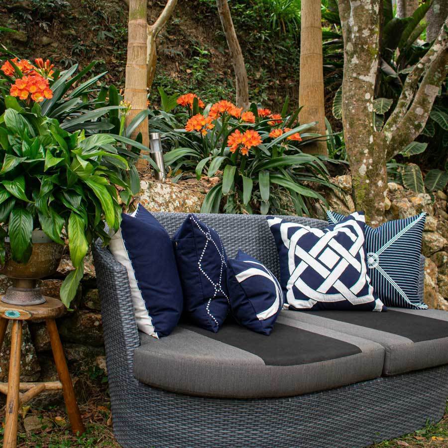 Outdoor Compass Navy Lounge Cushion 55 x 55 cm-abc