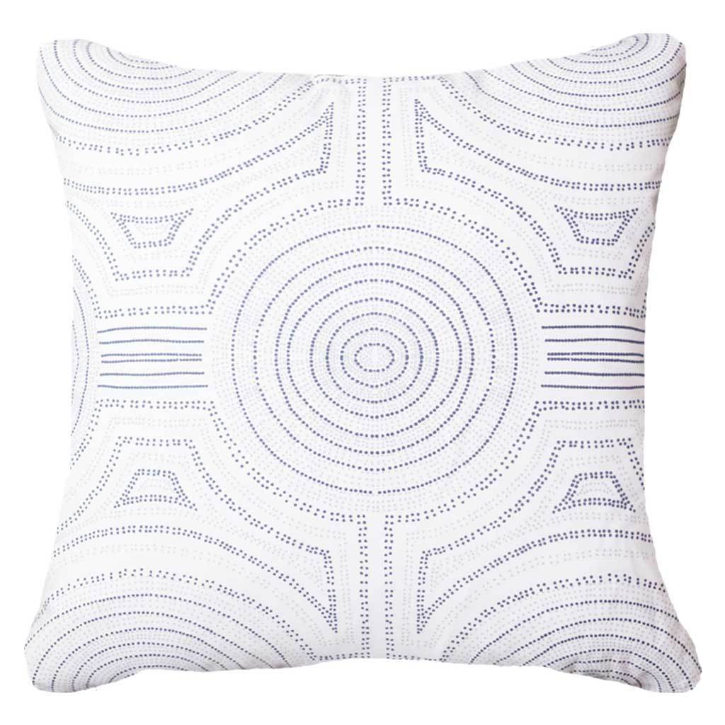 Outdoor Dreamtime Aboriginal Navy Lounge Cushion 55 x 55 cm-abc