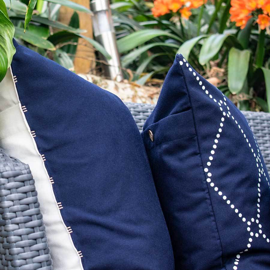 Outdoor Reverse Navy White Lounge Cushion 55 x 55 cm-abc