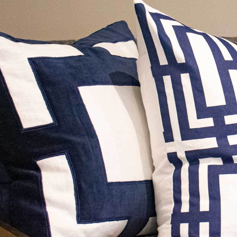 Panel Navy Lounge Cushion 55 x 55 cm-abc