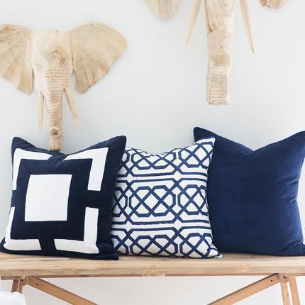Panel Navy Lounge Cushion 55 x 55 cm-abc